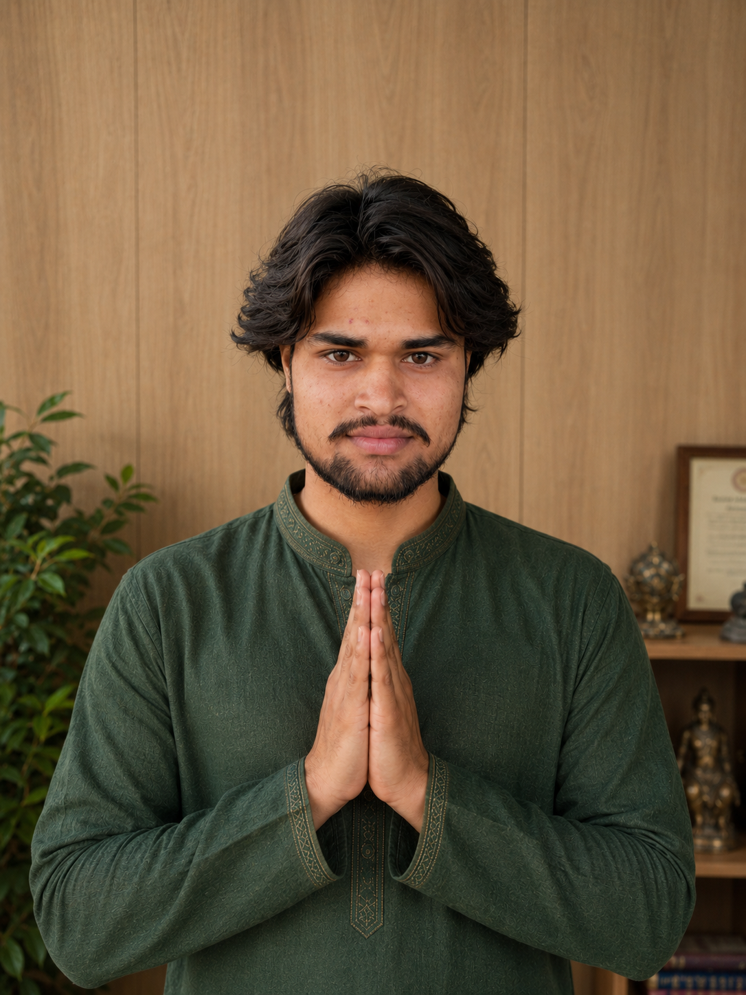 Astro Aman Pathak greeting with folded hands before a consultation